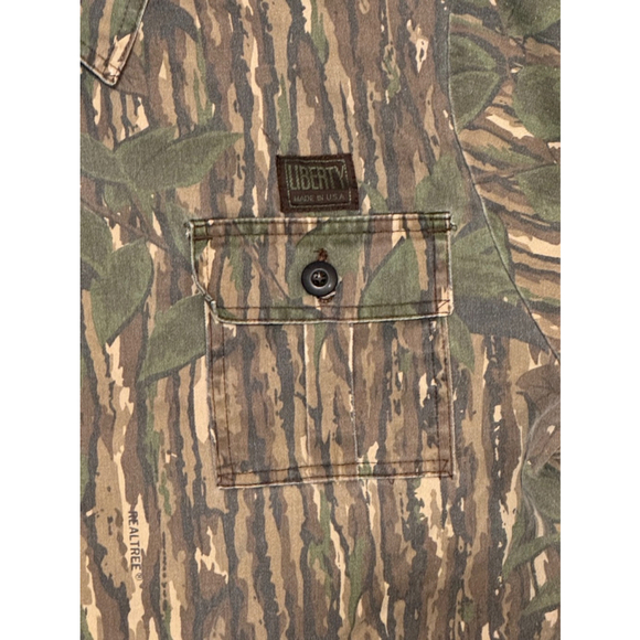 Vtg LIBERTY Mens Camo REALTREE Button Up 4-Pocket Cuffed Shirt Jacket Sz… - Picture 9 of 10